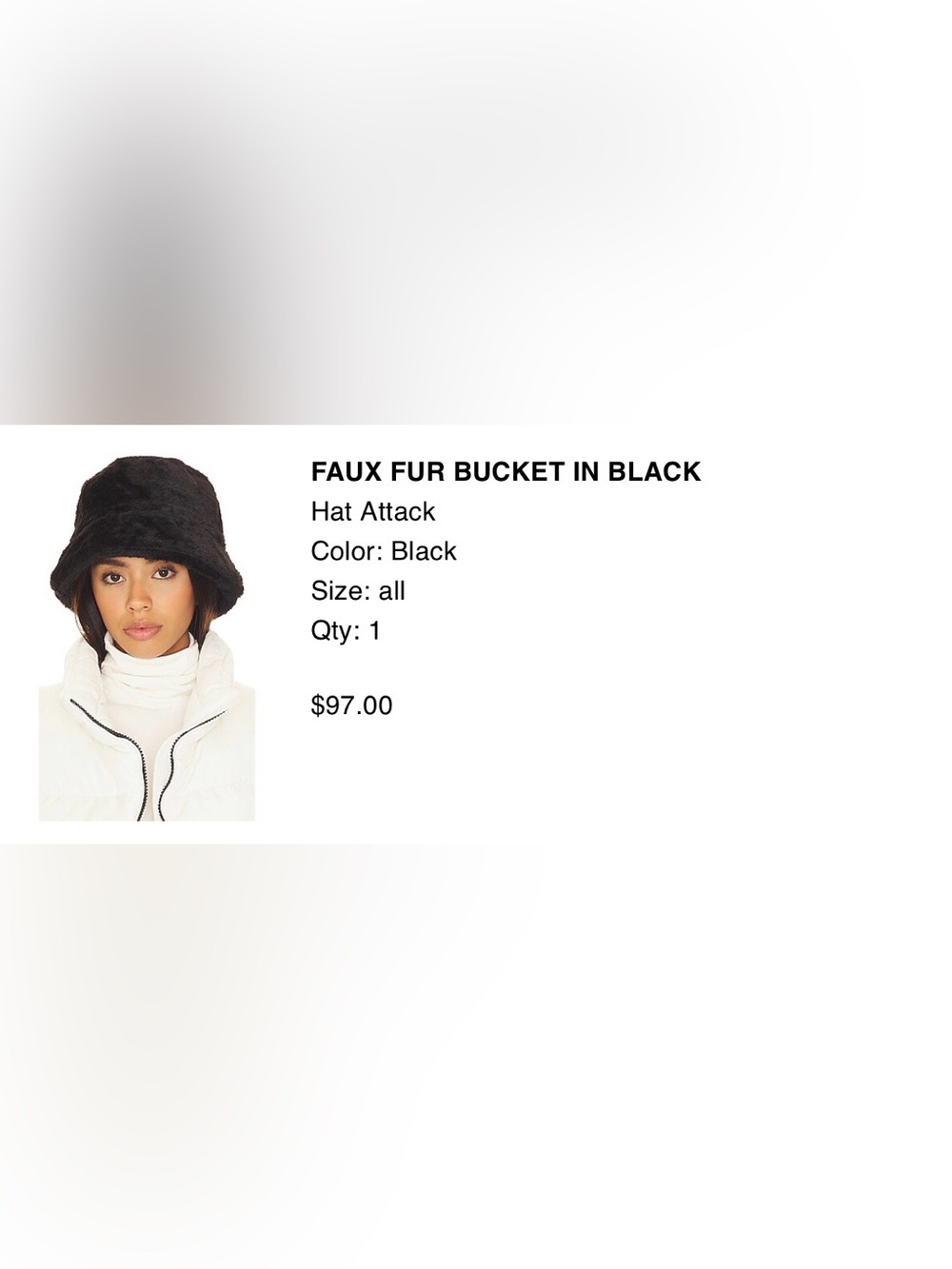 Hat Attack Black Faux Fur Bucket Hat